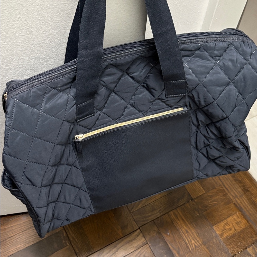 Quilted Black Tote Bag